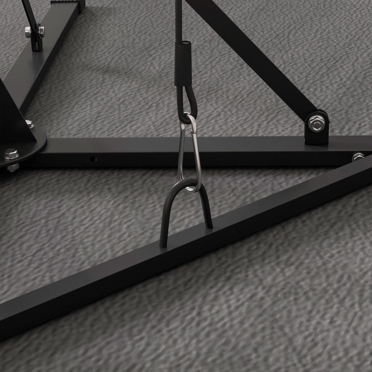 Reguliuojamo aukščio bokso stovas su greičio kamuoliu