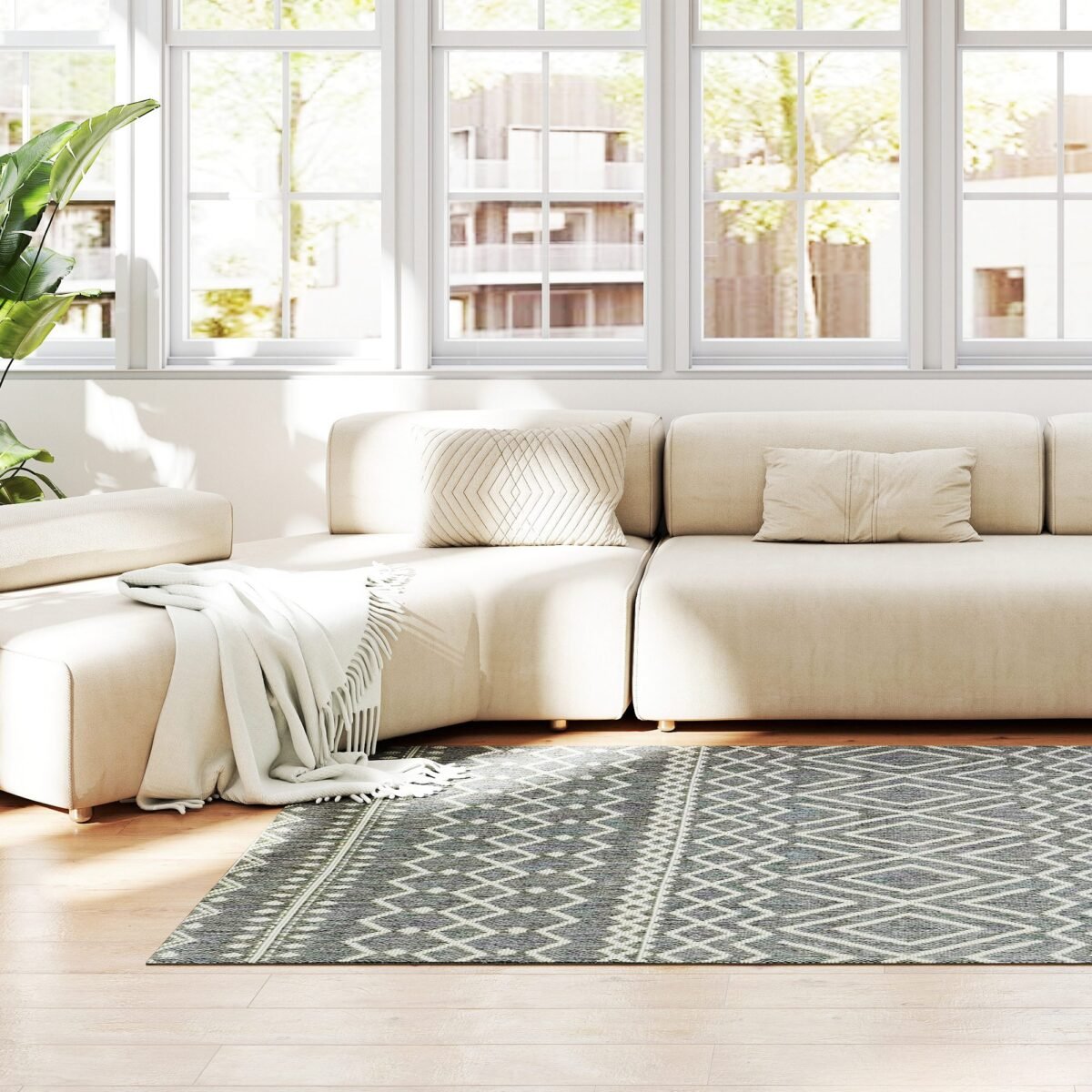 Boho dizaino vidaus ir lauko kilimas