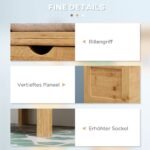 Bambukinė vonios spintelė su 3 lentynomis ir 2 stalčiais