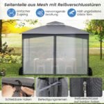 Tvirtas sulankstomas pavėsinis su tinkleliu nuo uodų (Pilka)