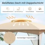 Sulankstomas paviljono su tinkleliu nuo uodų ir vėjo (Chaki)