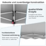 Surenkamas 3x3 m paviljonas atsparus vandeniui su ratukine taše (Pilka)