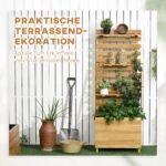 Pakelta lysvė su integruota vijoklinių augalų atrama ir 3 lentynėlėmis