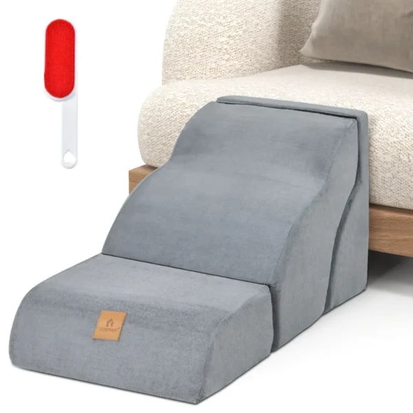 3 pakopų putplasčio naminių gyvūnėlių rampos (Pilka)