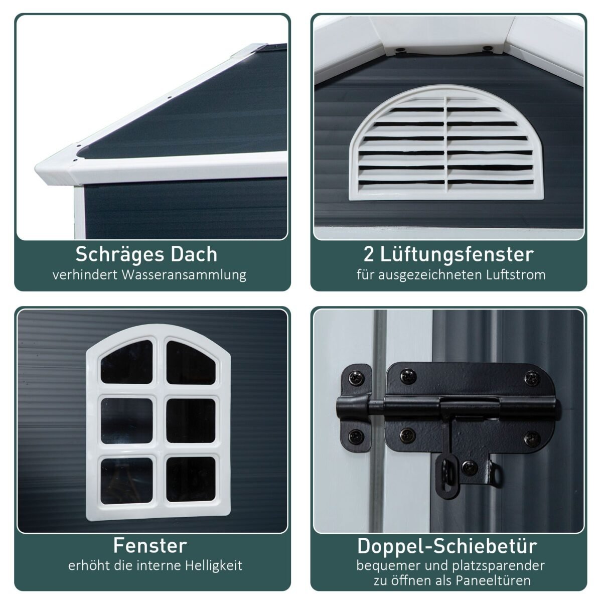 Plastikinis sodo sandėliukas su ventiliacija