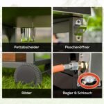 Dujinis grilis su 4 pagrindiniais degikliais, šoniniu degikliu ir pašildymo plokšte