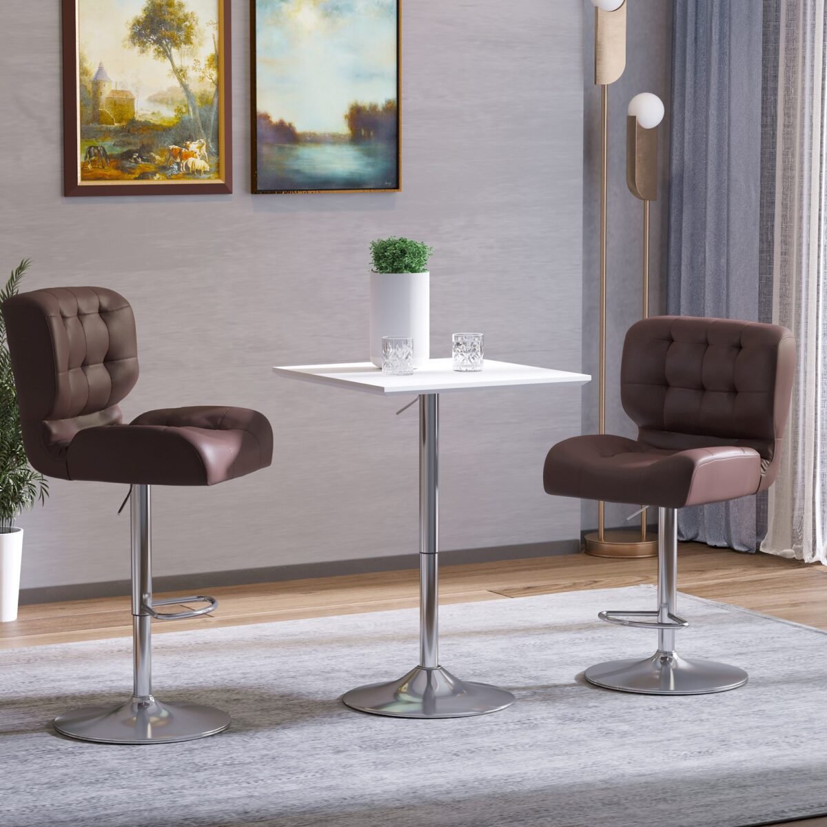 Reguliuojamo aukščio stovimas kvadratinis stalas