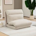 Transformuojama sulankstoma grindų kėdė su reguliuojamu atlošu