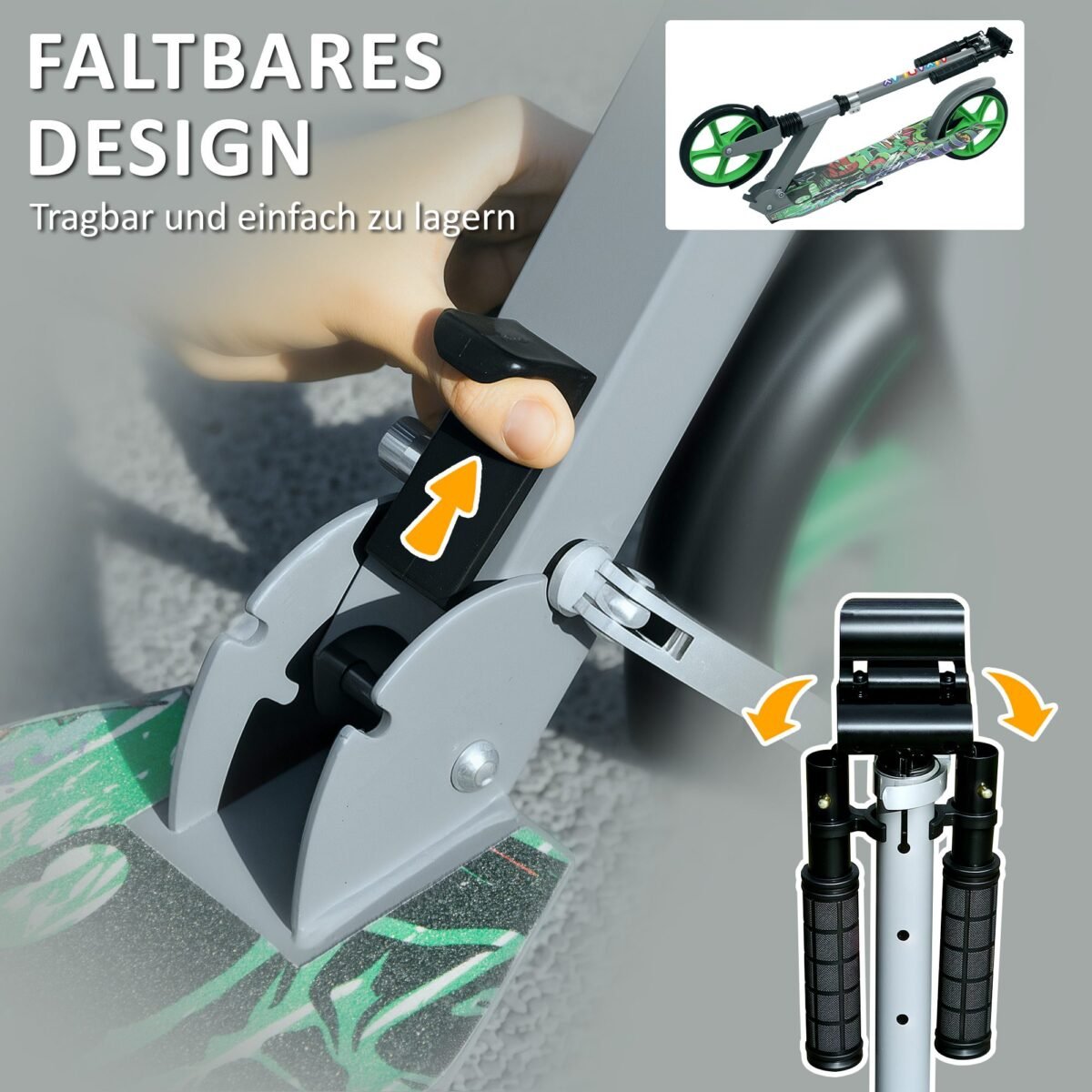 Reguliuojamo aukščio sulankstomas paspirtukas vaikams