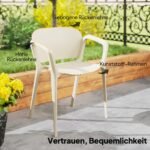 Orams atsparus sudedamas 4 dalių plastikinių sodo krėslų komplektas