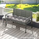 Lauko suoliuko pagalvėlė, atspari vandeniui ir UV spinduliams, 105x46 cm, 12,5 cm storio, su tvirtinimo dirželiais