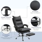 Ergonominė biuro kėdė su kojų atrama ir reguliuojamu atlošu