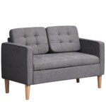 Dvivietė sofa su daiktadėže ir aksomo imitacijos apmušalais
