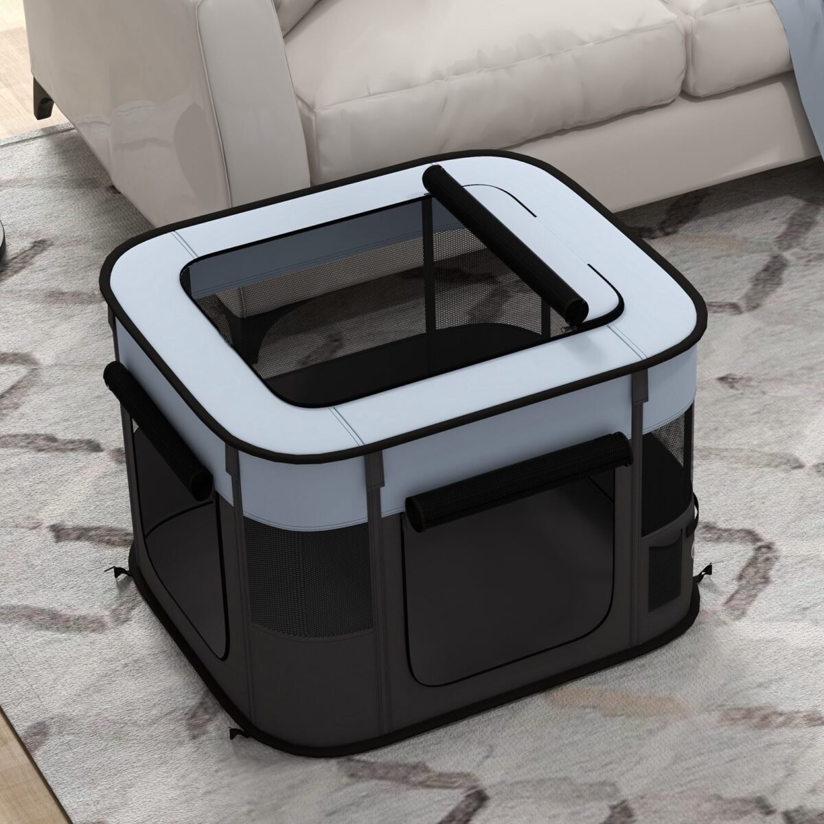 Vidaus ir lauko sulankstomas gyvūnų maniežas mažiems gyvūnams su transportavimo krepšiu