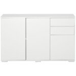 Svetainės spintelė su 2 stalčiais, reguliuojamomis lentynomis ir paspaudžiamu atidarymo mechanizmu