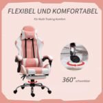 Ergonominė biuro ir žaidimų kėdė su išlankstoma kojų atrama ir atlenkiamu atlošu