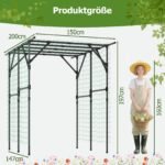 Metalinė pavėsinė laipiojantiems augalams 200 x 150 x 197 cm (Juoda)