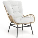 Ergonomiška sodo kėdė su storu užvalkalu 180 kg apkrova (Kremas)