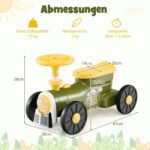 Vaikiškas paspiriamas automobilis traukinuko stiliumi su garso efektais (Žalia)