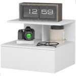 Pakabinamas naktinis staliukas su stalčiumi ir atviru skyriumi