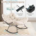 Sodo supamasis krėslas su minkšta pagalve (Smėlio)