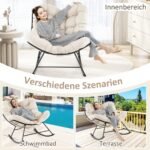 Sodo supamasis krėslas su minkšta pagalve (Smėlio)