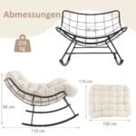 Sodo supamasis krėslas su minkšta pagalve (Smėlio)