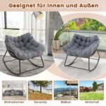 Sūpuoklių kėdė su storu nuimamu pagalvėlių komplektu (Pilka)