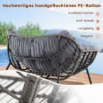 Sūpuoklių kėdė su storu nuimamu pagalvėlių komplektu (Pilka)