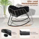 Sodo supamoji kėdė su storu nuimamu paminkštinimu (Juoda)