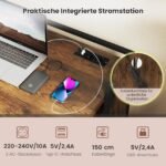 Sulankstomas rašomasis stalas su integruota elektros stotele ir kėdute (Ruda)