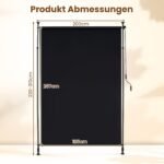 Reguliuojamo aukščio lauko markizė 200 cm pločio (Juoda)