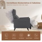 Reguliuojamo atlošo ir kojų atramos fotelis (Tamsiai pilka)