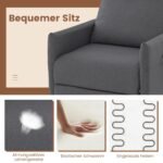 Reguliuojamo atlošo ir kojų atramos fotelis (Tamsiai pilka)