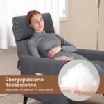 Reguliuojamo atlošo ir kojų atramos fotelis (Tamsiai pilka)