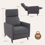 Reguliuojamo atlošo ir kojų atramos fotelis (Tamsiai pilka)