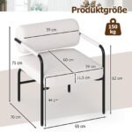 Modernus fotelis su porankiais (Balta)