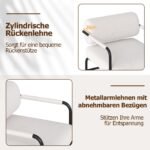 Modernus fotelis su porankiais (Balta)