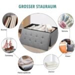 Sulankstoma sėdima dėžė su daiktadėže ir paminkštinta sėdyne (Šviesiai pilka)