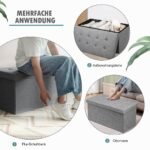 Sulankstoma sėdima dėžė su daiktadėže ir paminkštinta sėdyne (Šviesiai pilka)