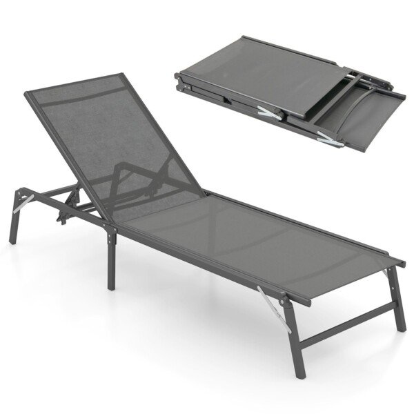 Sulankstoma sodo gultavietė su penkiomis atlošo padėtimis (Pilka)