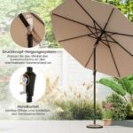 Lauko skėtis nuo saulės su pakėlimo mechanizmu 270 cm (Ruda)