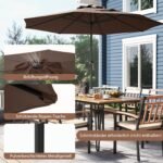 Lauko skėtis nuo saulės 250 cm su rankenėle (Ruda)