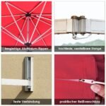 Sieninis skėtis nuo saulės su reguliuojamu aliuminio strypu Ø 250 cm (Raudona)