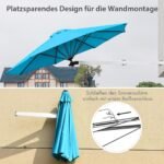 Sieninis skėtis nuo saulės su reguliuojamu aliuminio stiebu Ø 250 cm (Turkio)