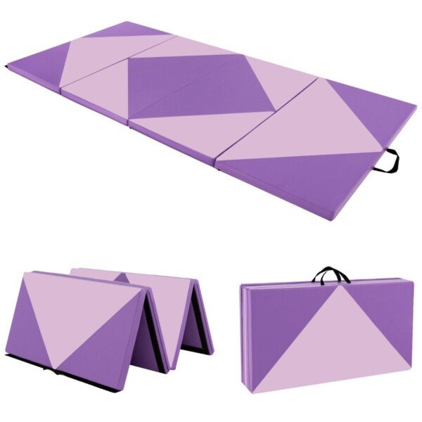Sulankstomas gimnastikos ir jogos kilimėlis 240 x 117 x 5 cm (Violetinė)