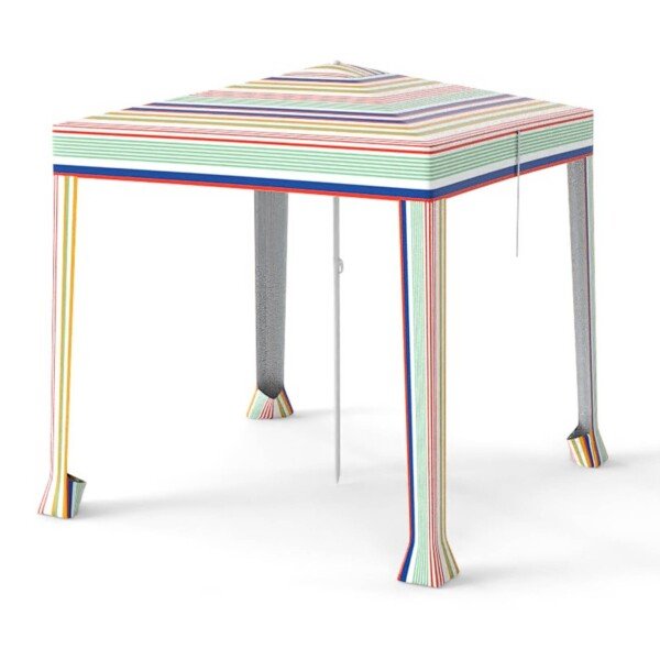 Sulankstomas paplūdimio paviljonas 2x2 m su smėlio maišais ir nešiojimo krepšiu (Spalvotas)