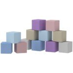 Minkšti lavinamieji kubai 12 vnt. po 20x20x20 cm 1-3 metų vaikams