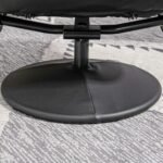 Atlošiamas relaksacinis krėslas su 360° pasukamu pagrindu ir kojų atrama su dirbtinės odos apmušalais