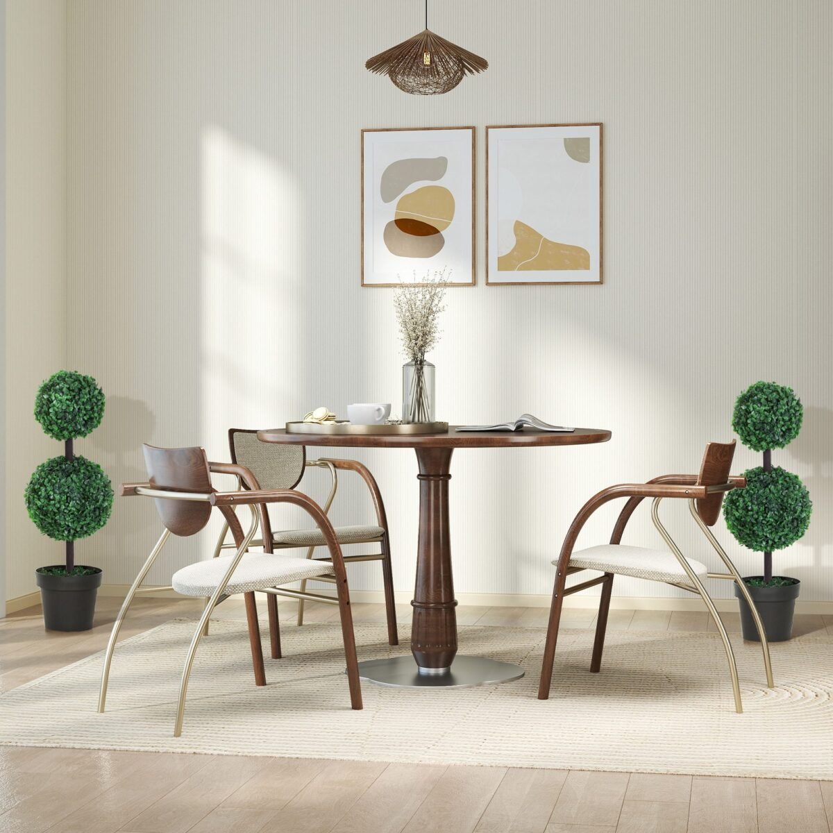 Dvigubo rutulio dizaino dirbtinių augalų rinkinys (2 vnt.)